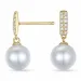 parel diamant oorbellen in 9 karaat goud met diamant 