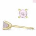 2 x 0,25 ct roze kwarts solitaire oorbel in 9 karaat goud met kwarts