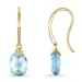 blauwe topaas diamant oorbellen in 9 karaat goud met topaas en diamant
