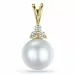 parel hanger in 9 caraat goud 0,05 ct