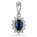 rozet saffier hanger in 9 caraat witgoud 0,10 ct 0,35 ct