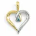 Elegant hart topaas hanger in 9 caraat goud-en witgoud 0,04 ct