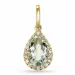 groen amethist diamanten hanger in 9 caraat goud 1,55 ct 0,10 ct