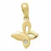 Vlinder diamant hanger in 9 caraat goud 0,01 ct