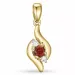elegant abstract granaat diamanten hanger in 9 caraat goud 0,05 ct 0,15 ct