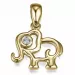 Elegant olifant diamant hanger in 9 caraat goud 0,01 ct ct