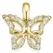 Vlinder diamanten hanger in 9 caraat goud 0,13 ct