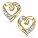 Hart diamant oorsteker in 9 karaat goud en witgoud met diamanten