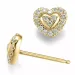 hart diamant oorbellen in 9 karaat goud met diamant 
