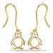 Pinguin diamant oorbellen in 9 karaat goud met diamanten