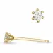 2 x 0,07 ct solitaire oorbel in 9 karaat goud met diamant 