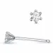 2 x 0,07 ct diamant solitaire oorbel in 9 karaat witgoud met diamant 