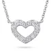 45 cm ketting met hanger in 9 karaat witgoud 0,10 ct