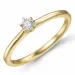 0,10 ct diamant solitaire ring in 14 karaat goud 0,10 ct