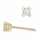 2 x 0,13 ct campagne - diamant solitaire oorbel in 14 karaat goud met diamant
