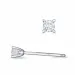 2 x 0,08 ct campagne - diamant solitaire oorbel in 14 karaat witgoud met diamant