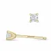 2 x 0,09 ct campagne - diamant solitaire oorbel in 14 karaat goud met diamant 