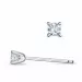 2 x 0,09 ct campagne - diamant solitaire oorbel in 14 karaat witgoud met diamant 