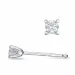 2 x 0,10 ct campagne - diamant solitaire oorbel in 14 karaat witgoud met diamant 