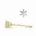 2 x 0,10 ct campagne - diamant solitaire oorbel in 14 karaat goud met diamant 