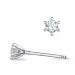 2 x 0,10 ct campagne - diamant solitaire oorbel in 14 karaat witgoud met diamant