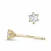 2 x 0,09 ct campagne - diamant solitaire oorbel in 14 karaat goud met diamant 