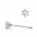 2 x 0,09 ct campagne - diamant solitaire oorbel in 14 karaat witgoud met diamant 