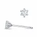 2 x 0,10 ct campagne - diamant solitaire oorbel in 14 karaat witgoud met diamant