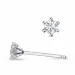 2 x 0,11 ct campagne - diamant solitaire oorbel in 14 karaat witgoud met diamant 