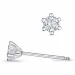 2 x 0,15 ct  campagne - diamant solitaire oorbel in 14 karaat witgoud met diamant 