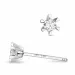 2 x 0,10 ct campagne - diamant solitaire oorbel in 14 karaat witgoud met diamant
