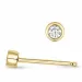 2 x 0,04 ct solitaire oorbel in 14 karaat goud met diamant