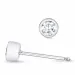2 x 0,15 ct campagne - solitaire oorbel in 14 karaat witgoud met diamant