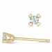 2 x 0,03 ct briljant solitaire oorbel in 14 karaat goud met diamant