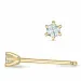 2 x 0,03 ct solitaire oorbel in 14 karaat goud met diamant