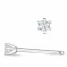 2 x 0,03 ct solitaire oorbel in 14 karaat witgoud met diamant