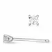 2 x 0,03 ct solitaire oorbel in 14 karaat witgoud met diamant