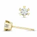 2 x 0,16 ct campagne - diamant solitaire oorbel in 14 karaat goud met diamant