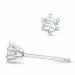 2 x 0,16 ct campagne - diamant solitaire oorbel in 14 karaat witgoud met diamant 