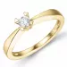 campagne - diamant solitaire ring in 14 karaat goud 0,14 ct