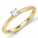 campagne - diamant solitaire ring in 14 karaat goud 0,14 ct