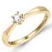 campagne - diamant solitaire ring in 14 karaat goud 0,12 ct