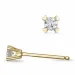 2 x 0,07 ct campagne - diamant solitaire oorbel in 14 karaat goud met diamant