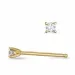 2 x 0,04 ct campagne - diamant solitaire oorbel in 14 karaat goud met diamant 