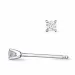 2 x 0,05 ct campagne - diamant solitaire oorbel in 14 karaat witgoud met diamant