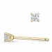 2 x 0,06 ct campagne - diamant solitaire oorbel in 14 karaat goud met diamant