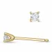 2 x 0,07 ct campagne - diamant solitaire oorbel in 14 karaat goud met diamant 