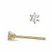2 x 0,04 ct campagne - briljant solitaire oorbel in 14 karaat goud met diamant