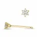 2 x 0,05 ct campagne - diamant solitaire oorbel in 14 karaat goud met diamant
