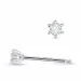 2 x 0,05 ct campagne - solitaire oorbel in 14 karaat witgoud met diamant 